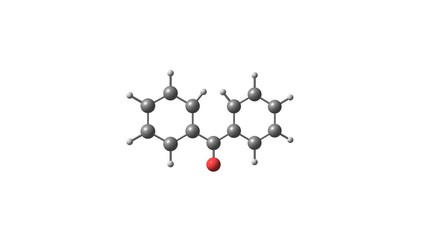 Wall Mural - Benzophenone molecule rotating video full HD