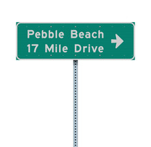 Vector Illustration Of The Pebble Beach 17 Mile Drive Green Road Sign
