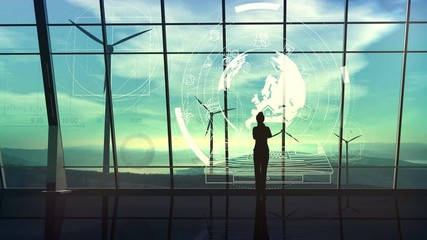 Wall Mural - corporate video on environmental conservation and clean energy.