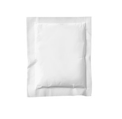 Sticker - Blank white sachet packet mockup,