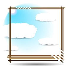  rectangular frame with glowing effects and shadows on transparent background. Vector illustration
