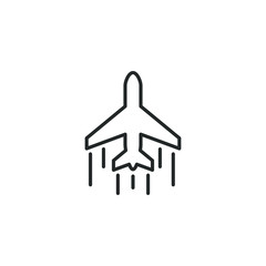 Leinwandbilder - Airplane line icon template color editable. Airplane symbol vector sign isolated on white background illustration for graphic and web design.