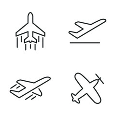 Leinwandbilder - Airplane line icon template color editable. Airplane symbol vector sign isolated on white background illustration for graphic and web design.