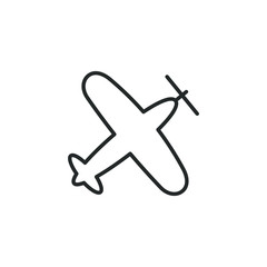 Leinwandbilder - Airplane line icon template color editable. Airplane symbol vector sign isolated on white background illustration for graphic and web design.