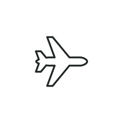 Leinwandbilder - Airplane line icon template color editable. Airplane symbol vector sign isolated on white background illustration for graphic and web design.
