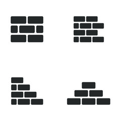 Fototapete - bricks icon template color editable. brick symbol vector sign isolated on white background illustration for graphic and web design.