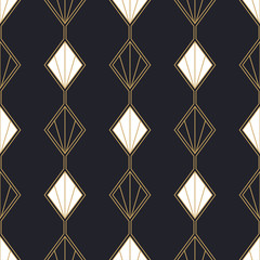 Wall Mural - abstract art deco gold black seamless pattern