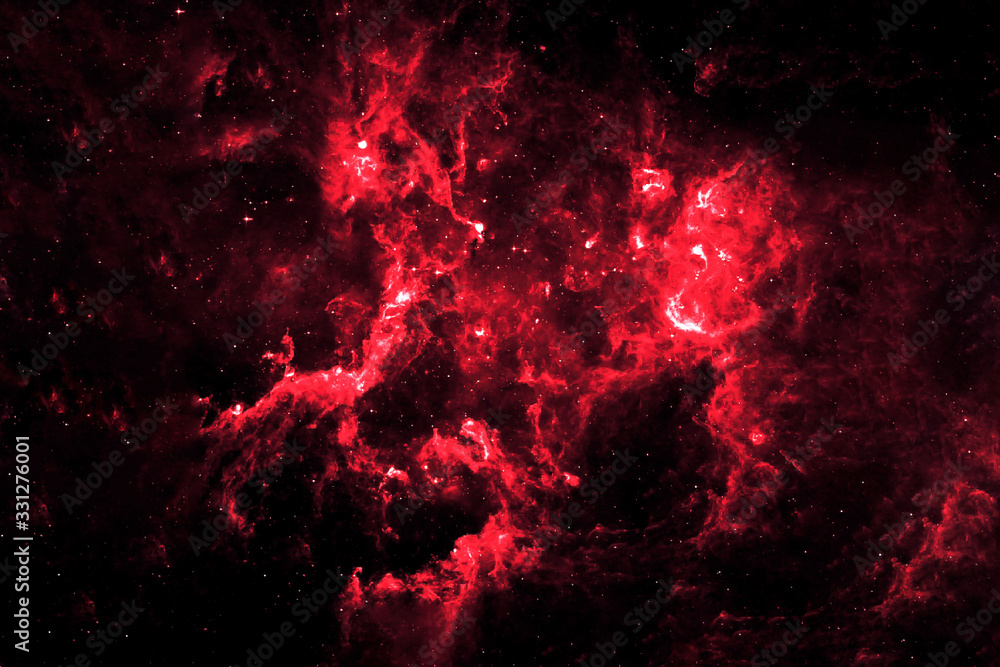 Beautiful galaxy of red color with stars. Elements of this image were furnished by NASA. - obrazy, fototapety, plakaty 