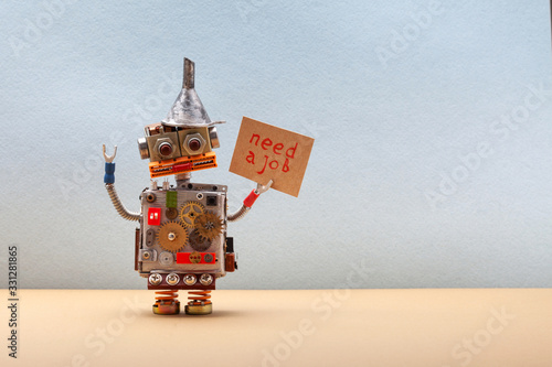 Fotomural Dismissed robot wants to get a job and looking for an employer