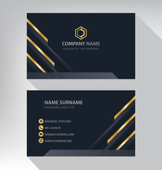 Business card in modern luxury style black and gold color