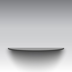 Black shelf on wall. Pedestal. Vector illustration.