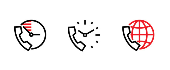 Wall Mural - Set of Phone call icons. Editable line vector.