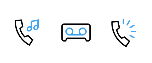 Wall Mural - Set of Call icons. Editable line vector.