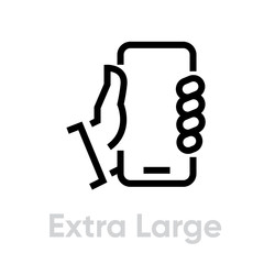 Wall Mural - Extra large phone tech specs icon. Editable line vector.