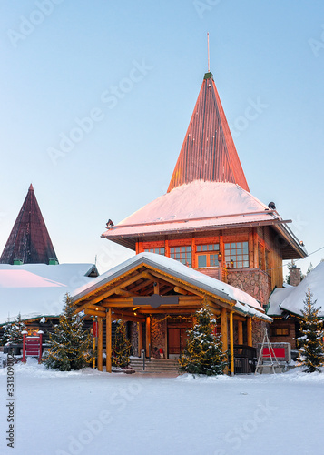 Cuadros en Lienzo Christmas trees in Santa Office in Santa Village Rovaniemi Lapland