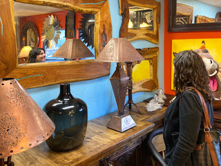 woman shopping southwest decor