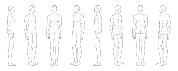 fashion template of standing men.