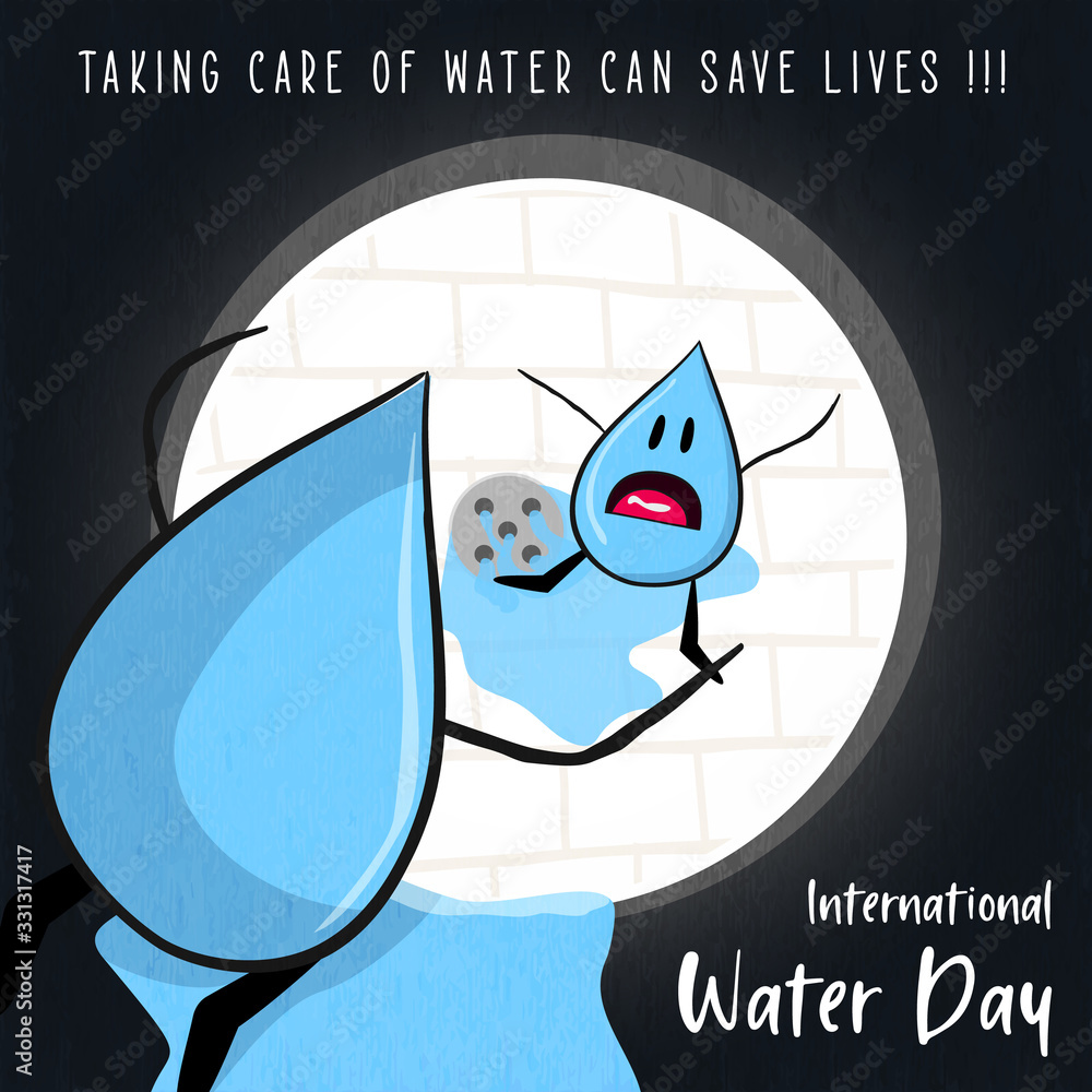 World water day card for domestic waste reduction - obrazy, fototapety, plakaty 