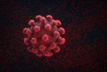 Wall Mural - Viral structure. Viral particle is made up of a nucleus of nucleic acid (DNA or RNA) surrounded by a protein coat. Conceptual illustrative virus. 3D illustration.