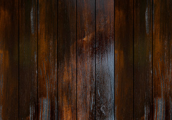 Sticker -  top view of dark wooden textured background