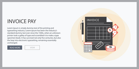 Wall Mural - Invoice icon in the flat style, isolated from the background. Payment and billing invoices