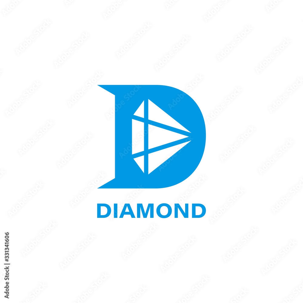 Diamond logo concept with letter D. Stock Vector | Adobe Stock