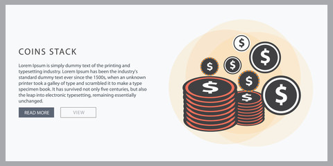 Wall Mural - Coins stack vector illustration