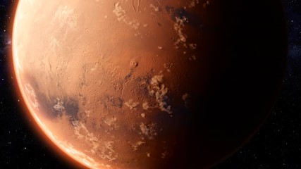Wall Mural - orbiting planet mars. high quality 4k cg animation.