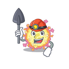 Sticker - Cool miner worker of coronaviridae virus cartoon character design