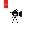 © myupoo - Video camera icon vector. Movie sign isolated cinema symbol icon. Trendy flat design style on white background.