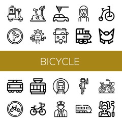 Wall Mural - Set of bicycle icons