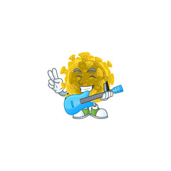 Sticker - Supper talented infectious coronavirus cartoon design with a guitar