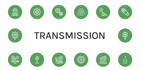 Sticker - transmission simple icons set