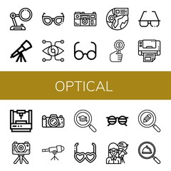 Wall Mural - optical simple icons set