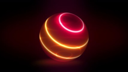 Wall Mural - abstract background glowing neon light sphere laser show disco ball animation ultraviolet spectrum l