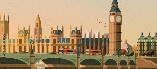 Fotomural Big ben and westminster bridge