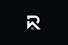 Logo Design Of R P In Vector For Construction, Home, Real Estate, Building, Property. Minimal Awesome Trendy Professional Logo Design Template On Black Background.