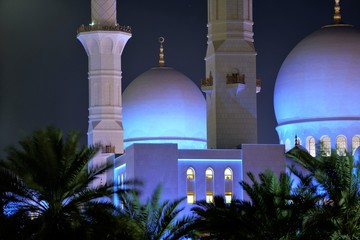 Sticker - sheikh zayed mosque in abu dhabi at night united arab emirates