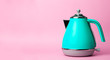Kettle Background. Electric vintage retro kettle on a colored pink background. Lifestyle and design concept