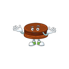 Wall Mural - A picture of smirking chocolate alfajor cartoon character design style