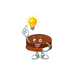 Sticker - Chocolate alfajor mascot character design with have an idea cute gesture