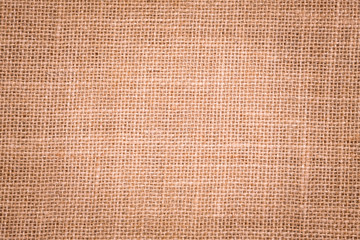 Wall Mural - Rough hessian background with flecks of varying colors of beige and brown. with copy space. office desk concept, Hessian sackcloth burlap woven texture background.