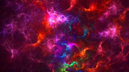 Wall Mural - 3d rendering abstract red fractal light background