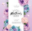 © littleWhale - Mother's day greeting card with beautiful blossom flowers background