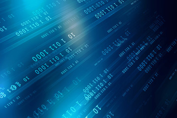 2d illustration abstract digital binary data on computer screen