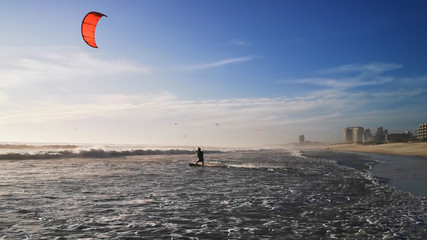 Wall Mural - Kite Surf Table Mountain Landscape Cape Town, South Africa