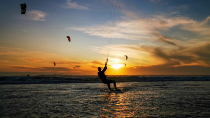 Wall Mural - Kite Surf Table Mountain Landscape Cape Town, South Africa