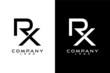 rx, rx Initial Letter Logo Template Vector Design with black and white background 