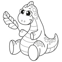Coloring Book For Children Baby Diplodocus