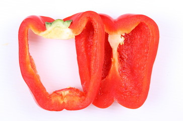 Sweet bell pepper isolated on white background cutout